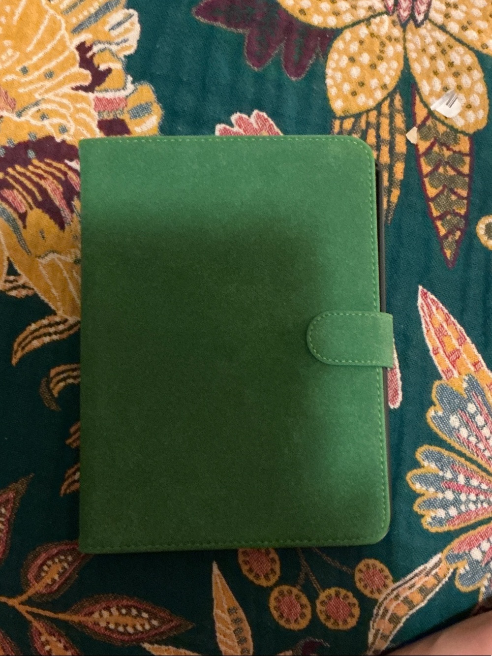 Green Leather iPad Mini Folio Case with Snap Closure